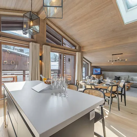 Penthouse Pour 10 Pers. Avec Piscine à - Fr-1-569-68 Appartement Megève