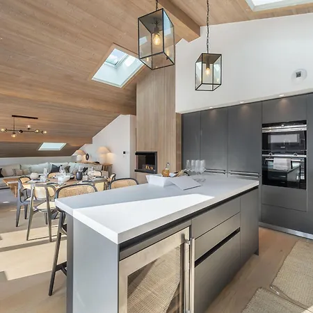 Penthouse Lumineux Avec Piscine A Megeve, Pour 10 Personnes - Fr-1-569-68 アパート *